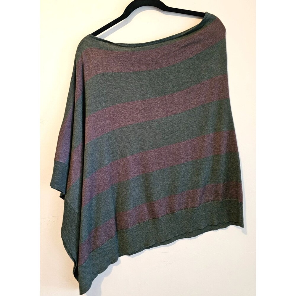 Kerisma Eden forest green/stripePoncho  O/S Knit Topper Cozy nursing